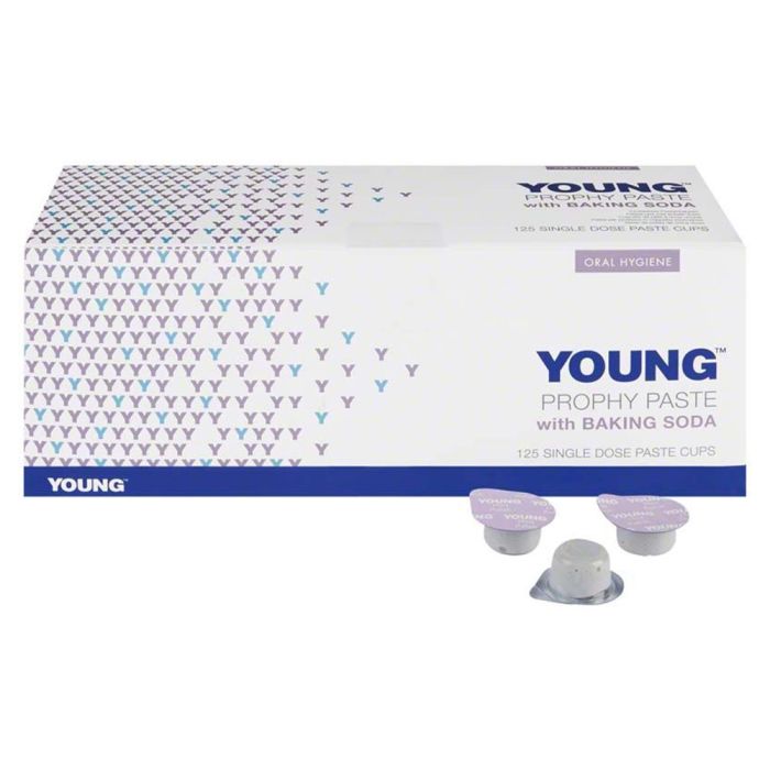 Young Prophy Paste With Baking Soda Fluoride Free Mint 125 x Cups